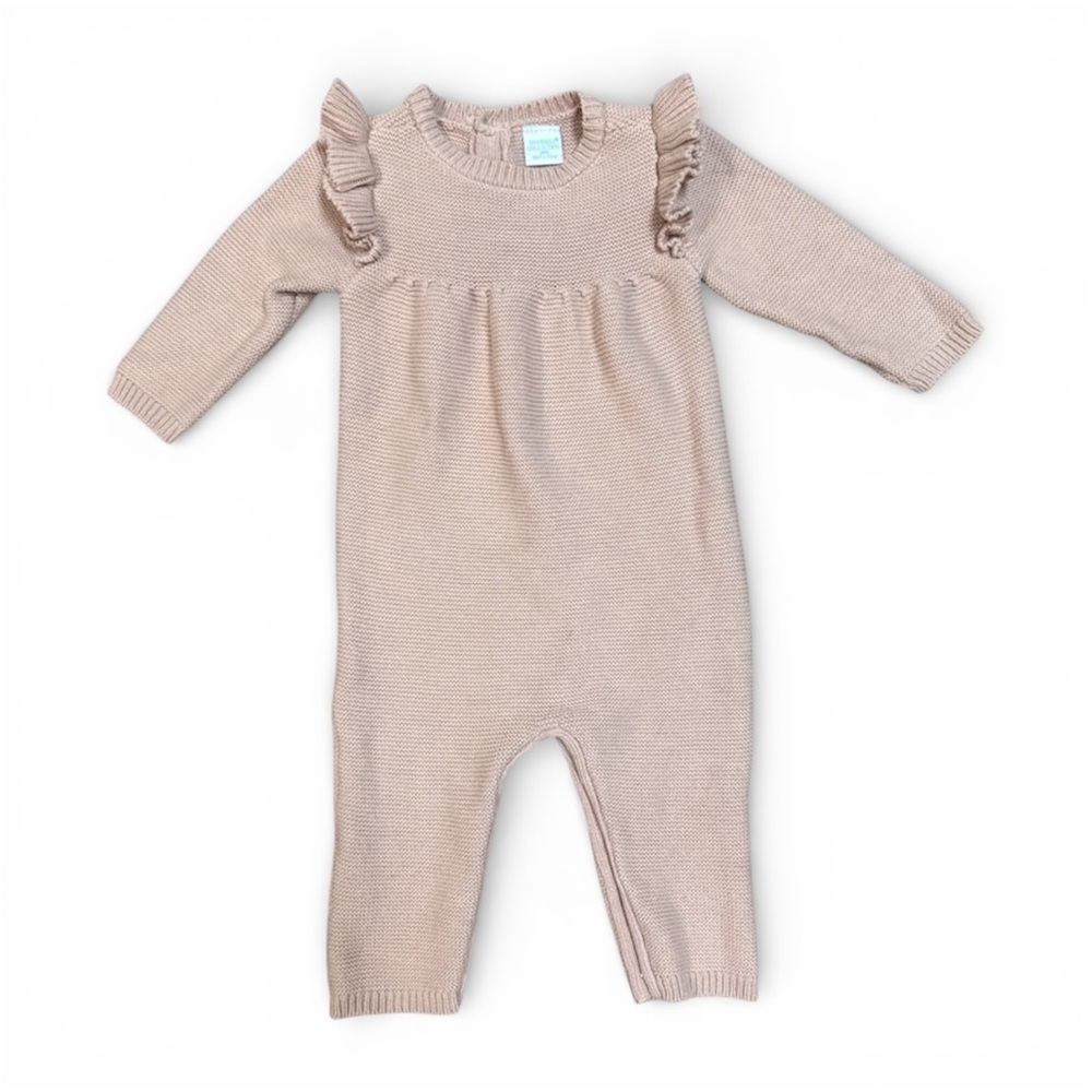 EUC - Edgehill Collection - Dusty Rose Knit One Piece with Ruffles (18 Months)